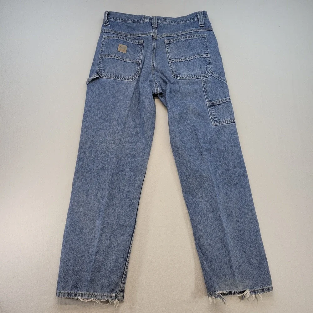 Lee Dungarees Carpenter Jeans Mens 32x30 Blue Denim Straight Utility Workwear